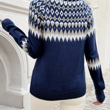 Ella | Elegancki Sweter w Geometryczny Wzór
