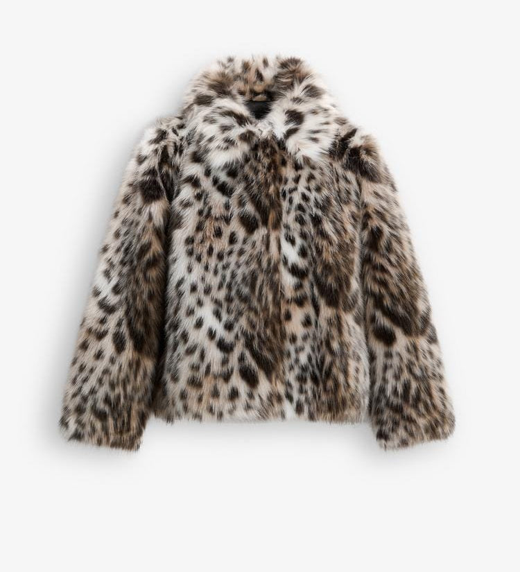 KURTKA Z SZTUCZNEGO FUTRA W LEOPARDZIE