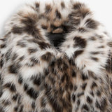 KURTKA Z SFAŁDOWANEGO FUTRA W LEOPARDZIE