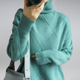 Darcy - Sweter z Wysokim Kołnierzem Oversize