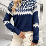 Ella | Elegancki Sweter w Geometryczny Wzór