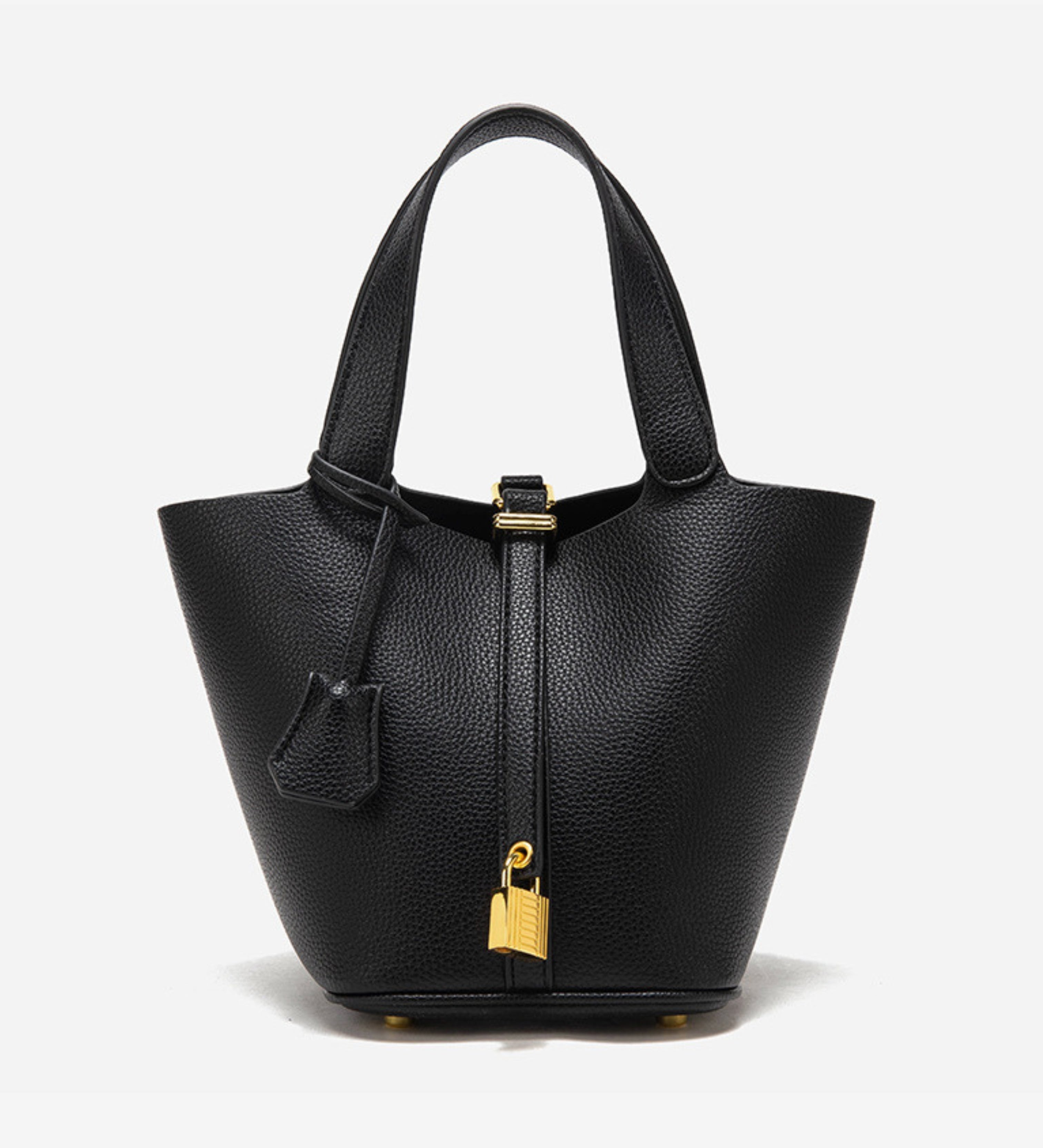 Glaiza | Elegancka Torebka typu Bucket Gold-Lock