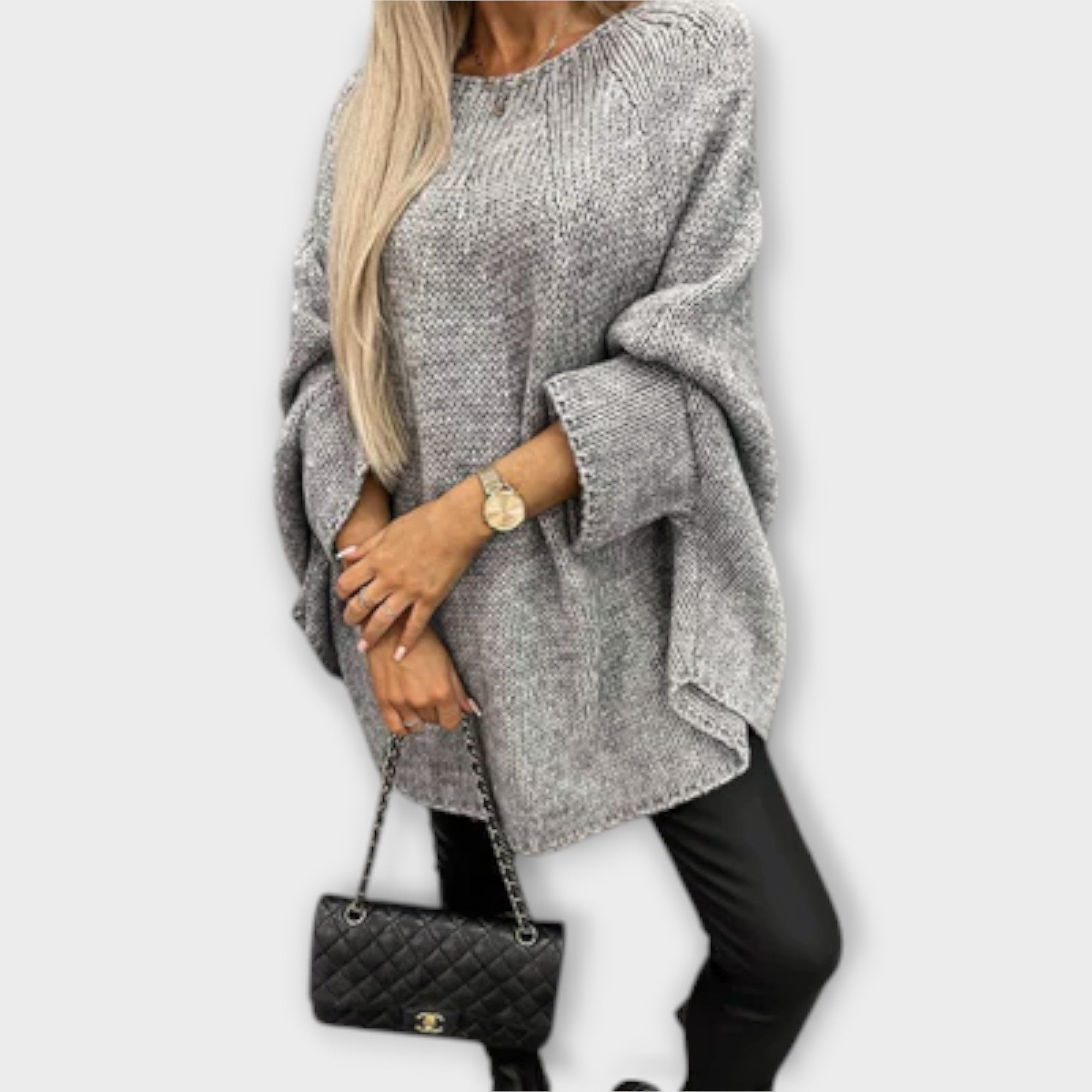 Isabelle - Elegancki Sweter Damski z Okrągłym Dekoltem