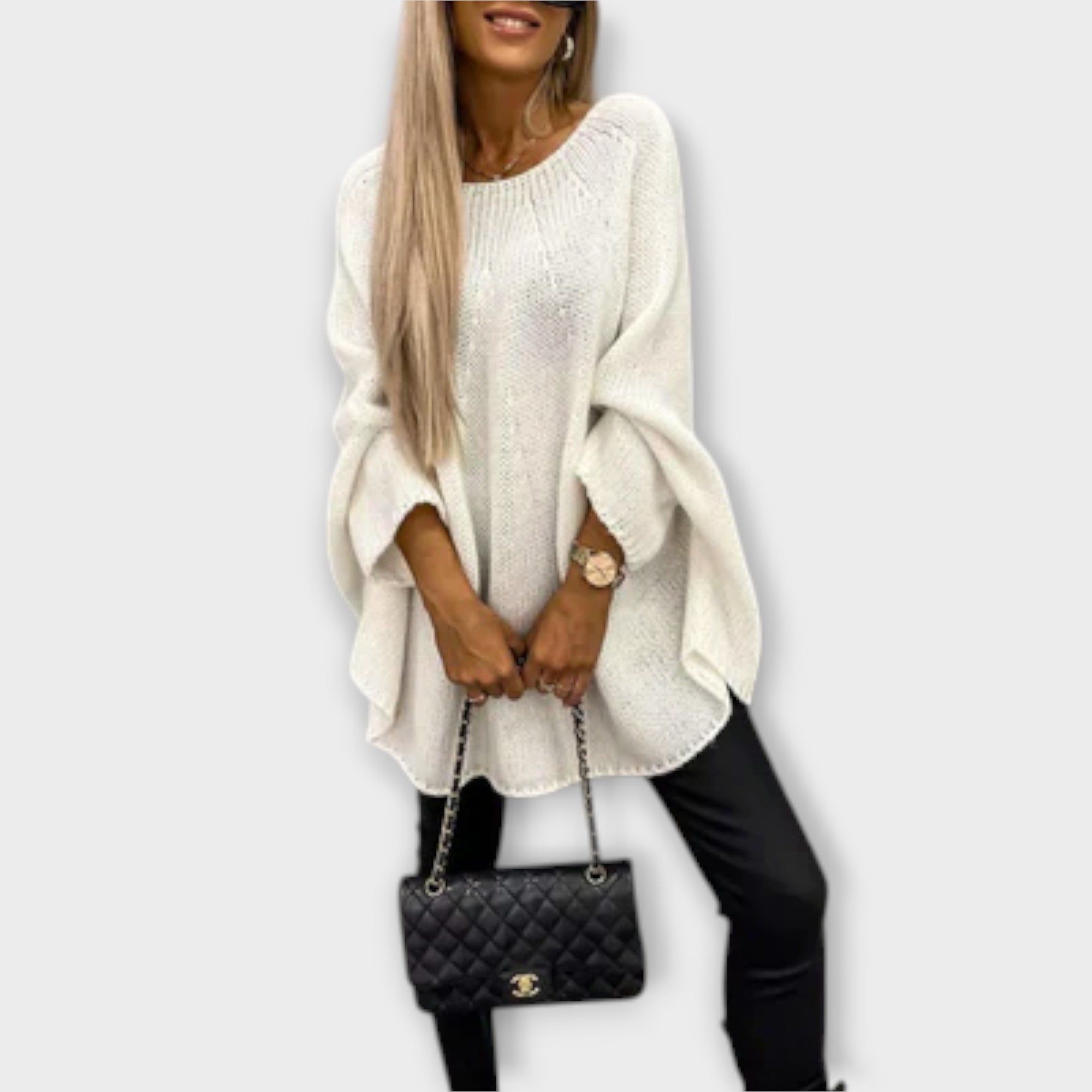 Isabelle - Elegancki Sweter Damski z Okrągłym Dekoltem