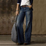 Cess - Spodnie Dżinsowe z Szeroką Nogawką