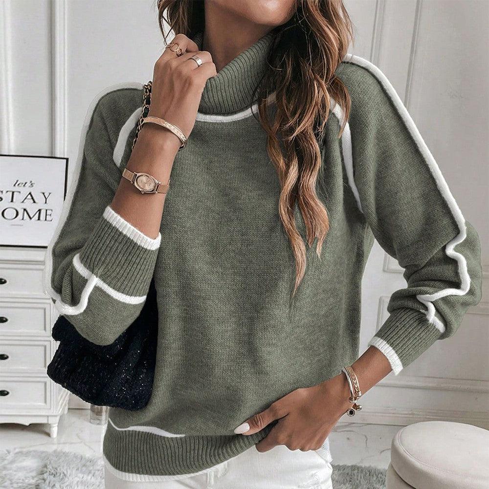 Avalon - Sweter z Zielonej Bawełny Oliwkowej