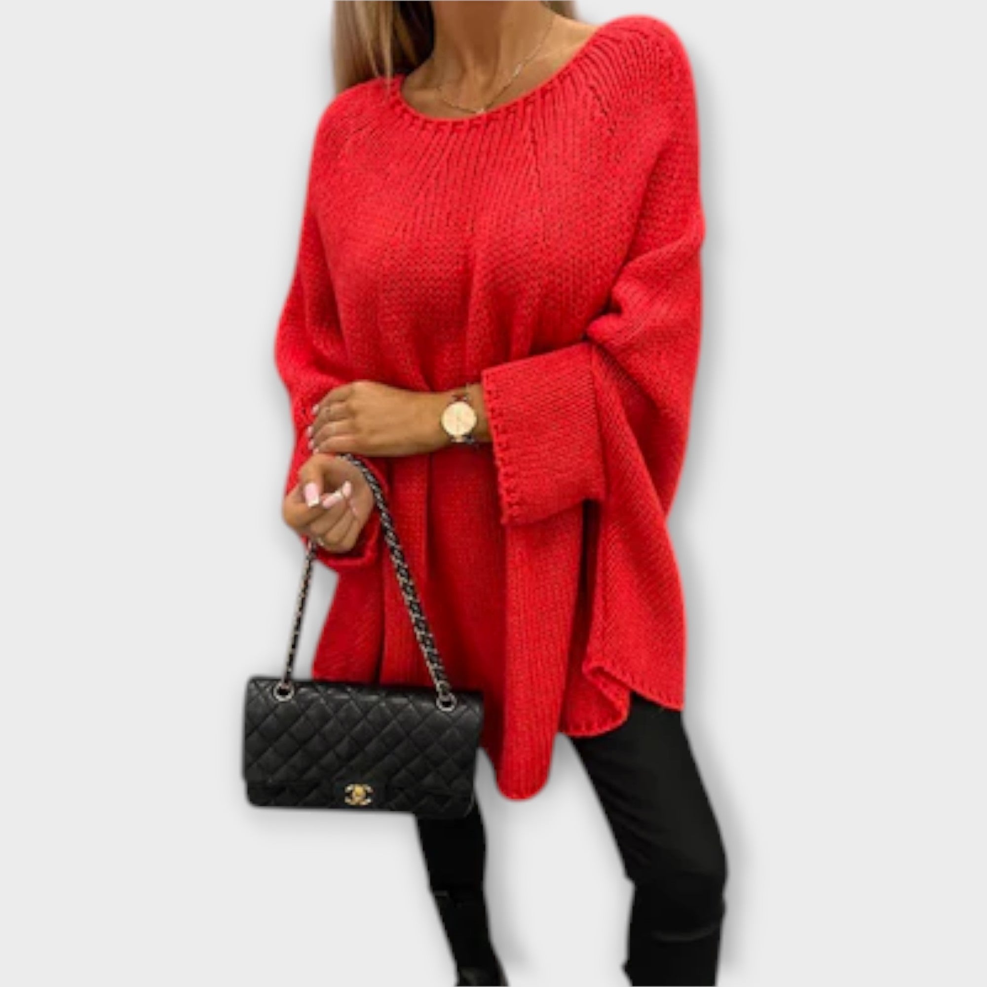 Isabelle - Elegancki Sweter Damski z Okrągłym Dekoltem