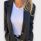 Eloise – Miękki Blazer-Kardigan w Kolorze Kamelowym