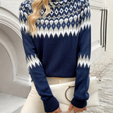 Ella | Elegancki Sweter w Geometryczny Wzór