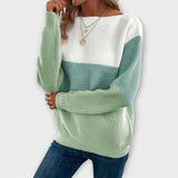 Clara - Elegancki sweter patchwork w trzech kolorach