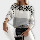 Cheyenne - Sweter Casual z Wzorem Lamparta