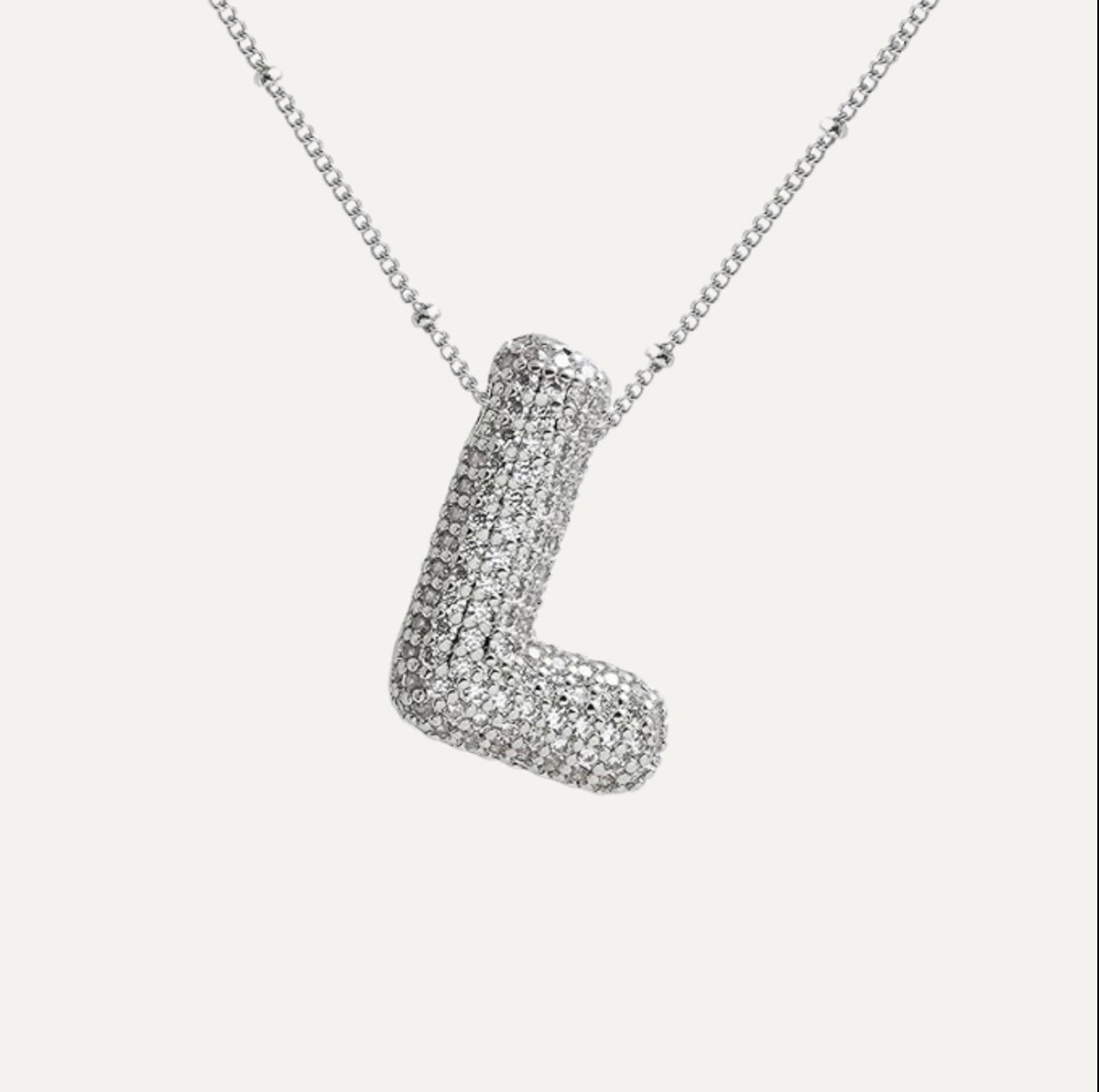 Savannah | Naszyjnik z Literą w Kształcie Bąbla z Diamentami