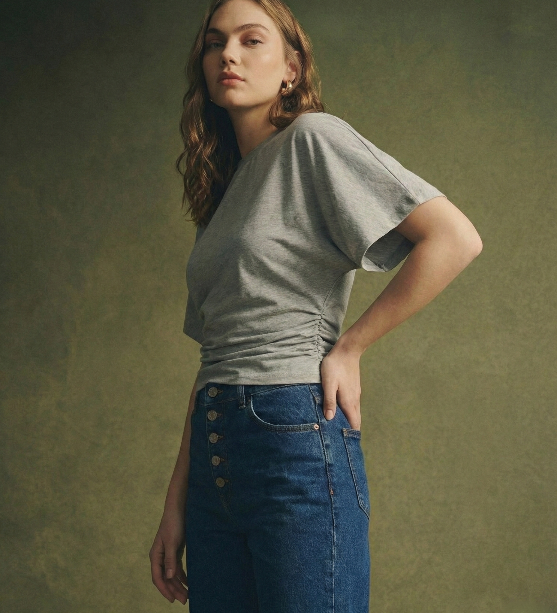Arden Drape Bawełnka T-shirt