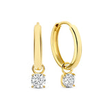 Amarissea | Kolczyki w kształcie koła z kamieniem Moonbeam w złocie 14k