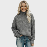 Aroa – Sweter pleciony z golfem