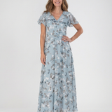 Noémie | Sukienka Maxi z Kwiatowego Chiffonu