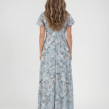 Noémie | Sukienka Maxi z Kwiatowego Chiffonu