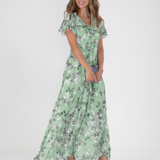 Noémie | Sukienka Maxi z Kwiatowego Chiffonu