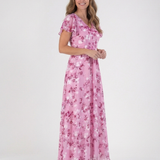 Noémie | Sukienka Maxi z Kwiatowego Chiffonu