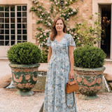 Noémie | Sukienka Maxi z Kwiatowego Chiffonu