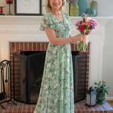 Noémie | Sukienka Maxi z Kwiatowego Chiffonu