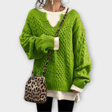 Oversize Sweter z Warkoczem