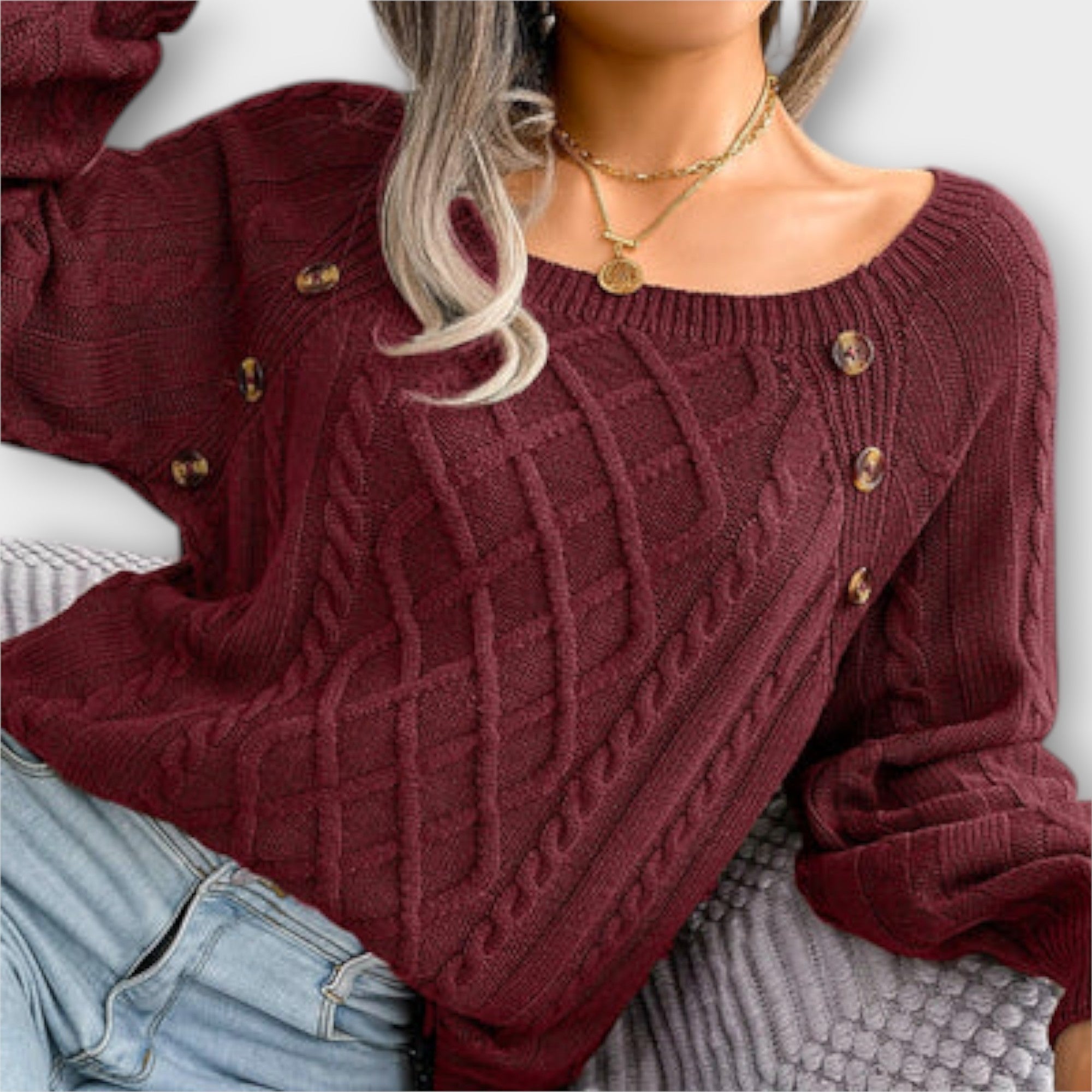 Malia - Sweter z guzikami