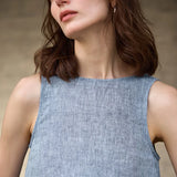Odwracalna kamizelka z chambray