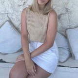 Bluzka Amalfi Bez Rękawów z Wycięciami