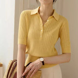 Amy Gładki Sweter Polo