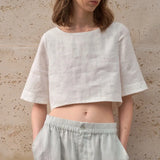 Boxy len crop top