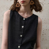 Asymetryczny leniany crop top