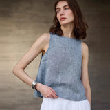 Odwracalna kamizelka z chambray