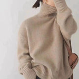 Zoey - Oversize Sweter z Wysokim Kołnierzem