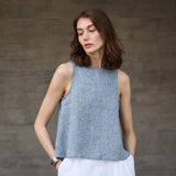 Odwracalna kamizelka z chambray