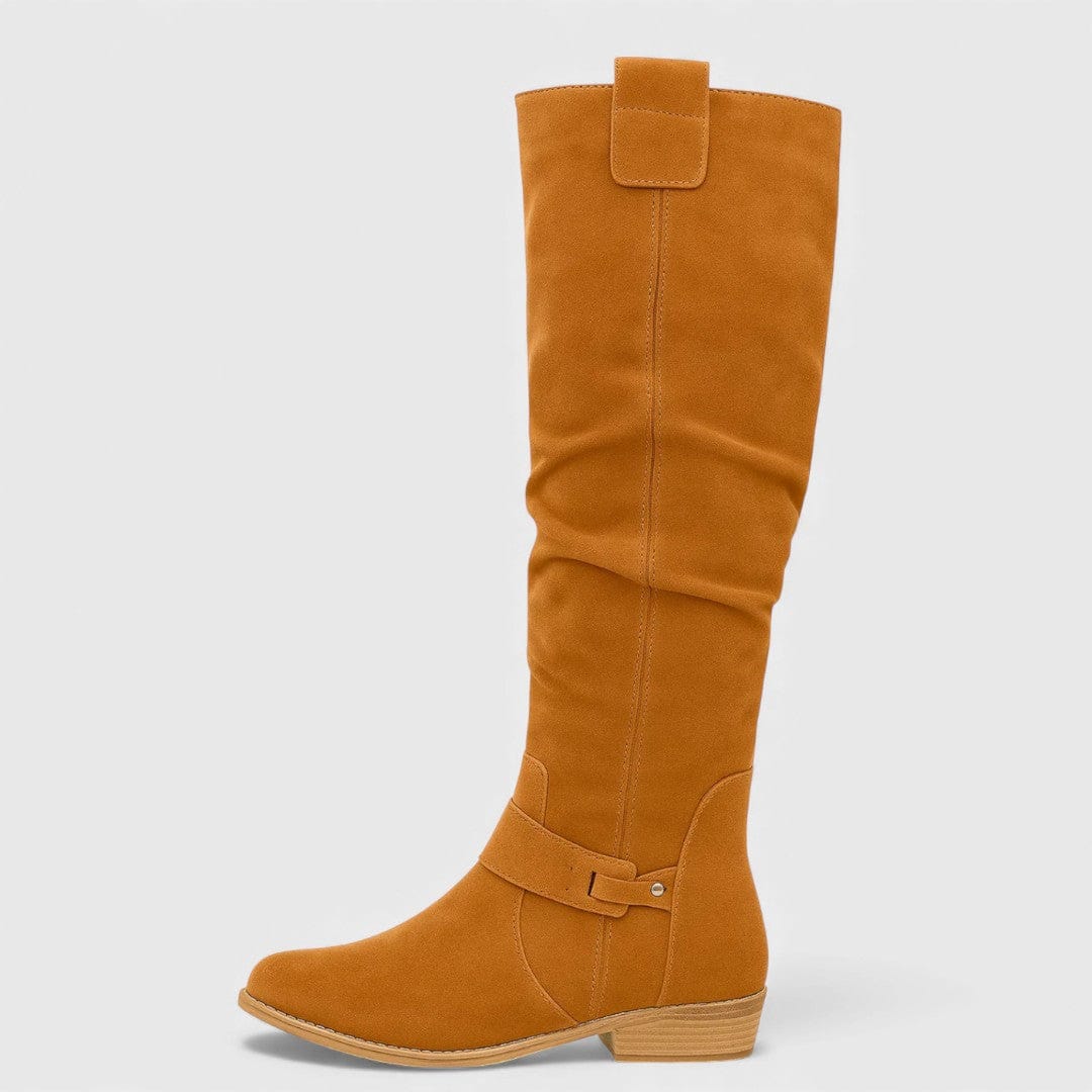 BelleVie - Eleganckie Botki ze Skóry Zamszowej