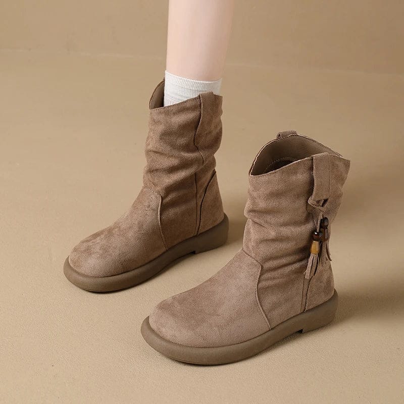 Hallie | Botki z Zamszu w Stylu Vintage