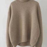 Zoey - Oversize Sweter z Wysokim Kołnierzem