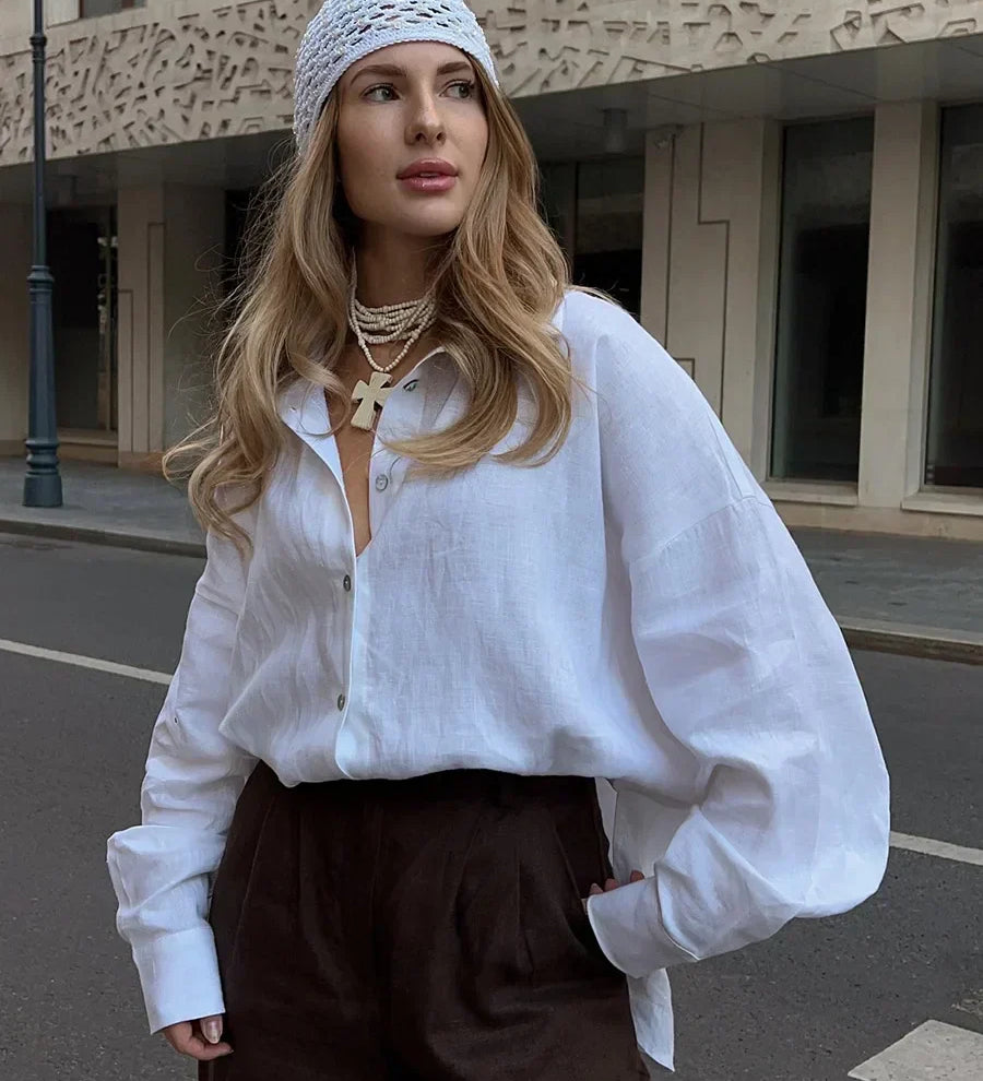Luźna Koszula Bawełniana