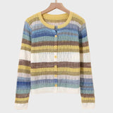 Sweter z Włóczki w Paski Inspirowany Stylem Retro