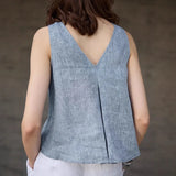 Odwracalna kamizelka z chambray