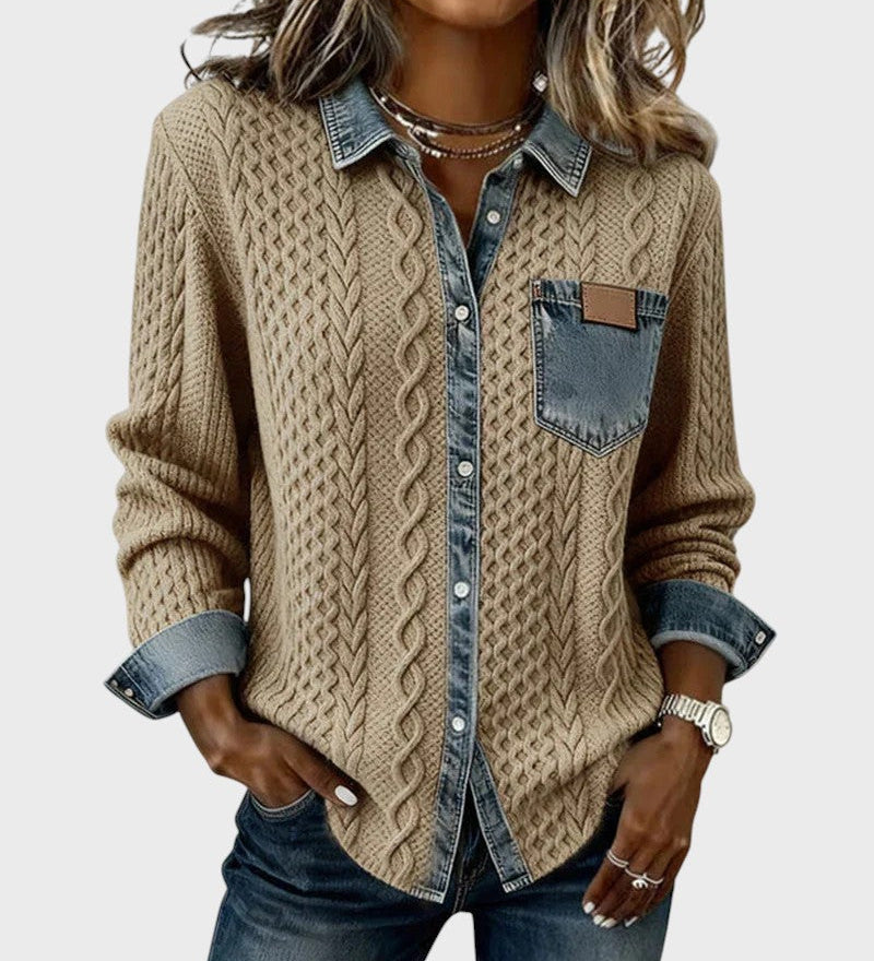 Mia | Sweter pleciony z denimu