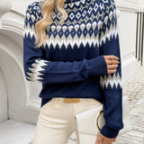 Ella | Elegancki Sweter w Geometryczny Wzór