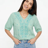 Bluzka bawełniana Eloria w kształcie V