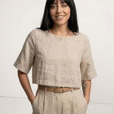 Boxy len crop top