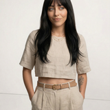 Boxy len crop top