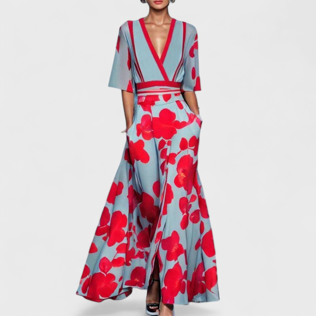 Océane - Elegancka maxi sukienka w kwiaty