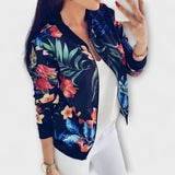 Kaelin - Elegancka kurtka bomber z kwiatami