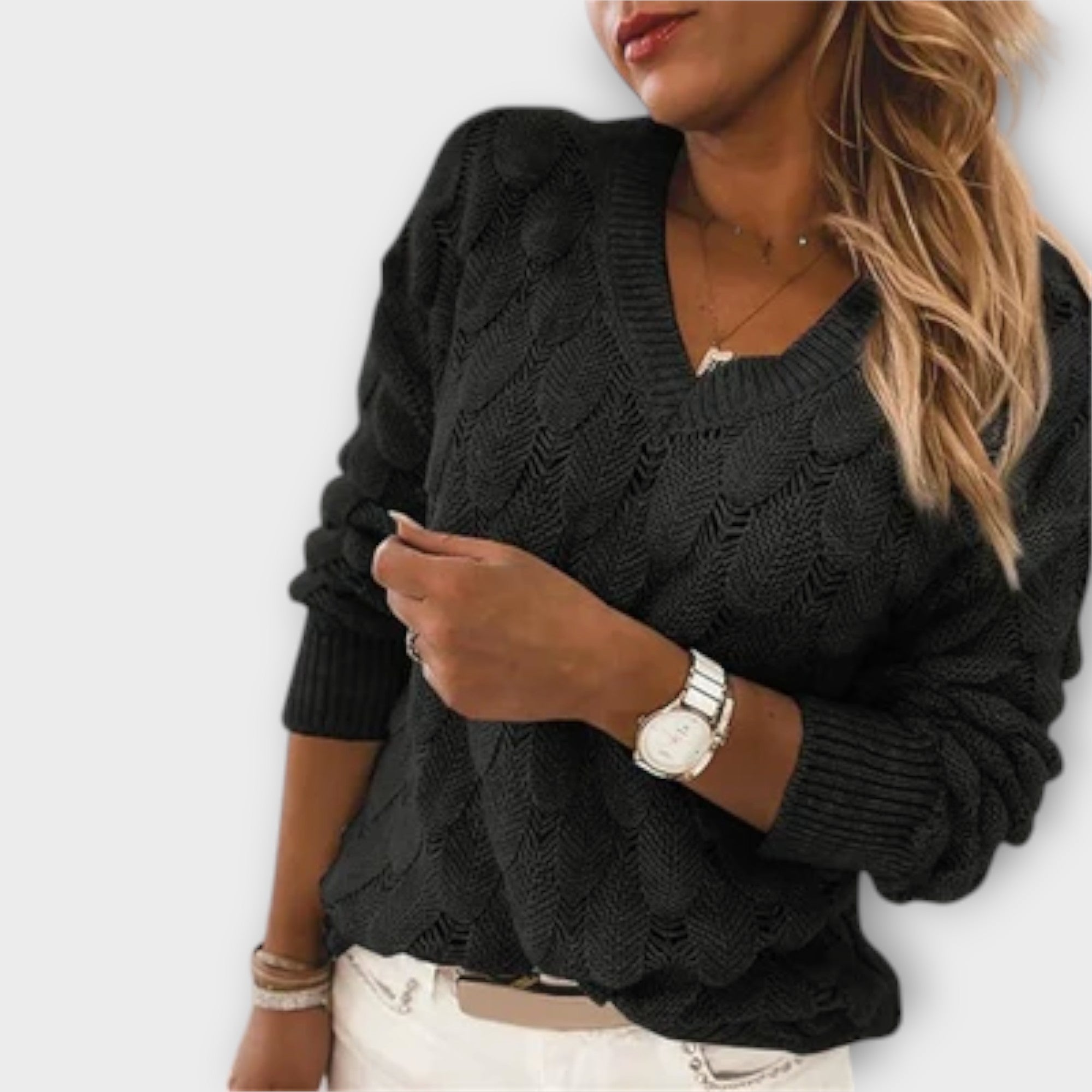 Noemier - Sweter z dekoltem w serek