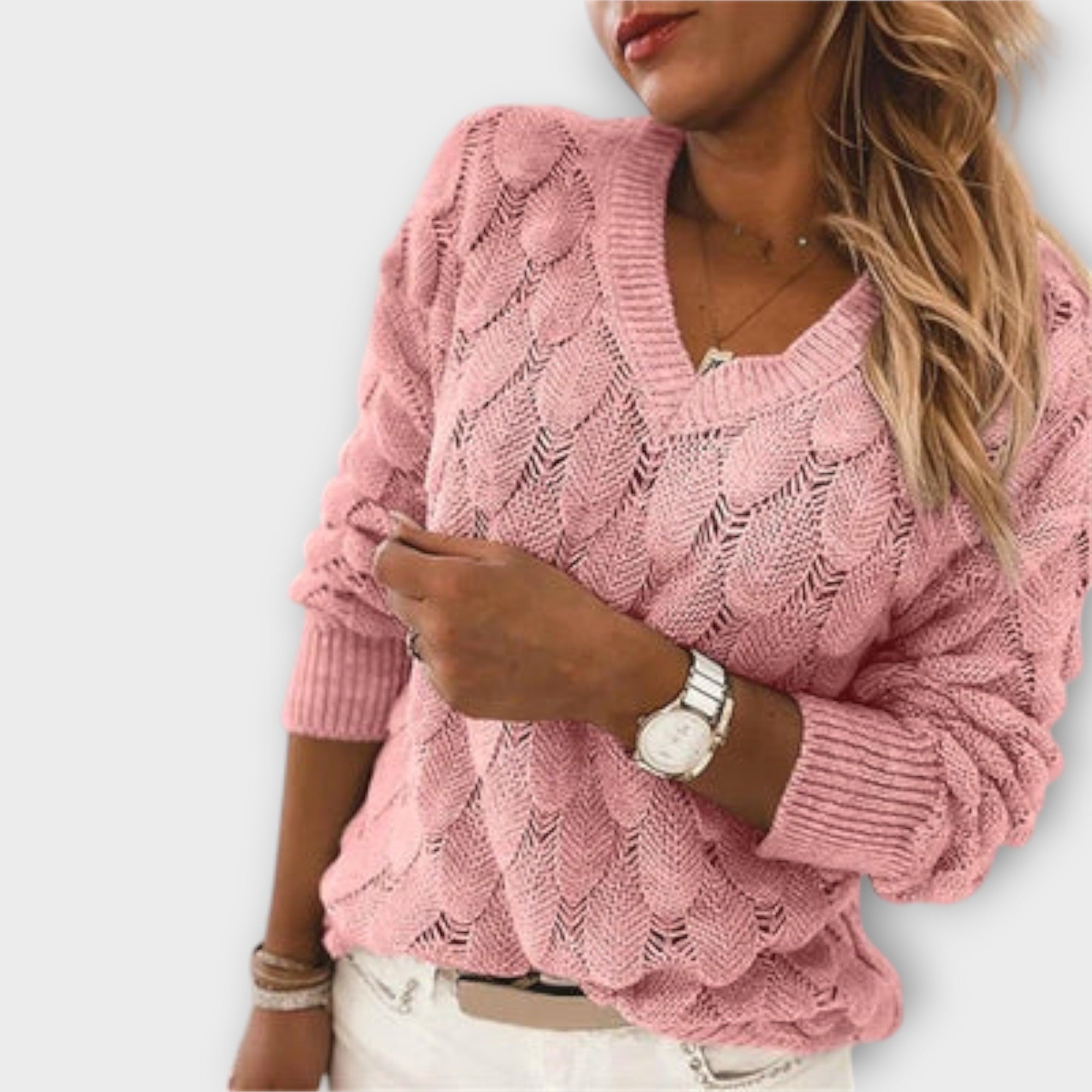Noemier - Sweter z dekoltem w serek